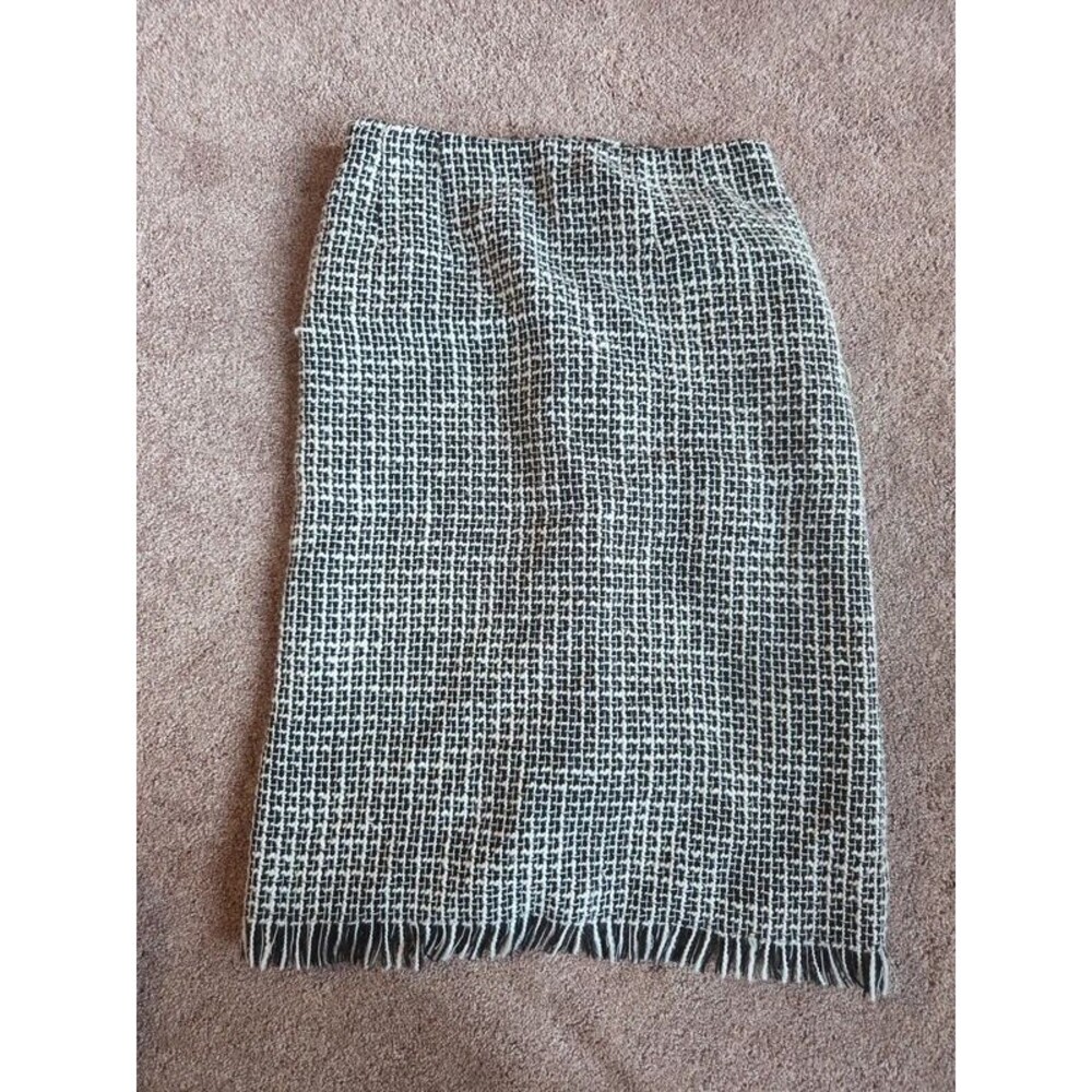 Plaid women pencil skirt wool black and white